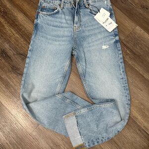 Zara Light Blue Straight Leg Jeans